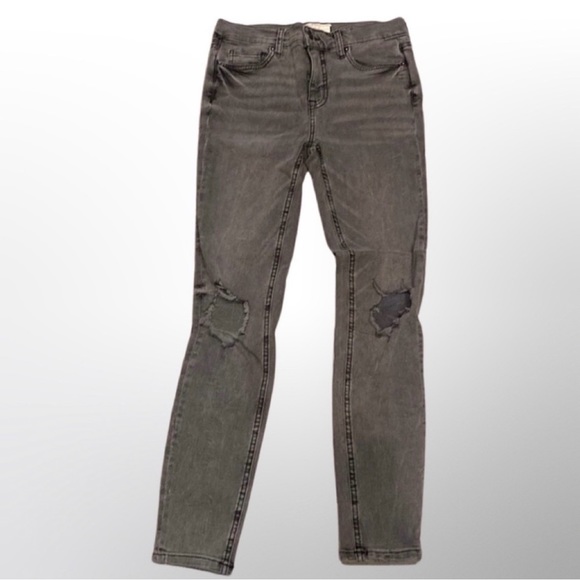 Free People Charcoal Colored Jeans - Picture 1 of 10